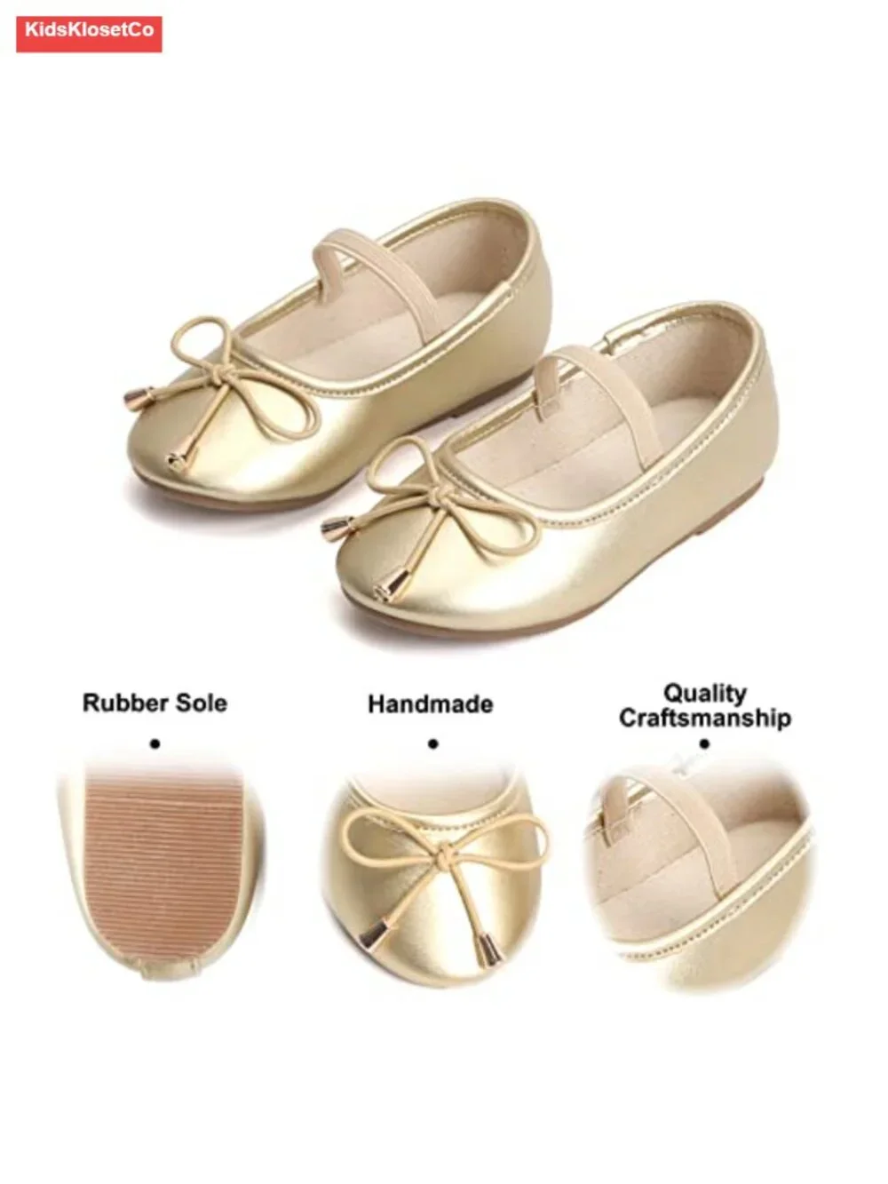 Toddler Flower Girl Ballet Mary Jane Flats Cushioned Non-Slip Elastic